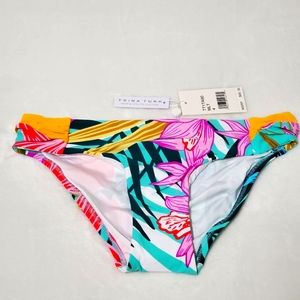 Trina Turk Tropical Leaf Hipster Bikini Bottoms Sz 4